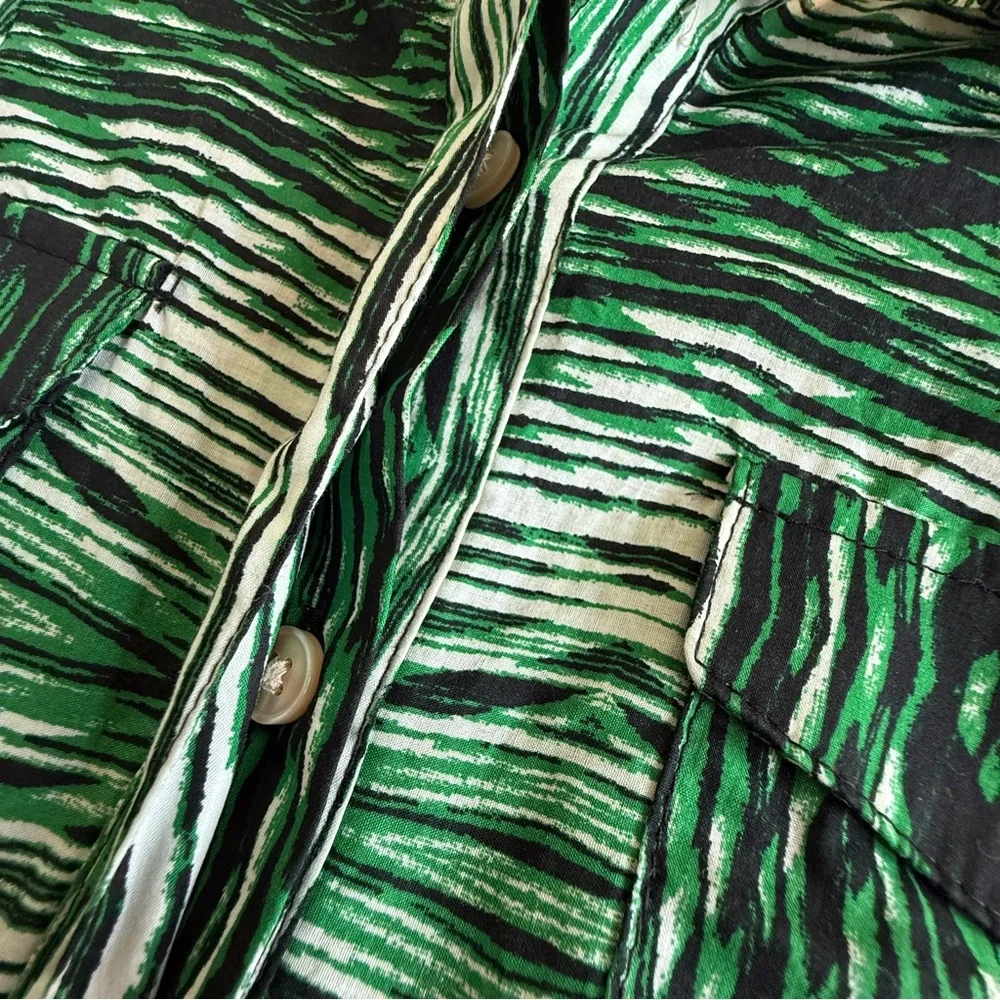 Derek Lam for DesignNation Green Woodgrain Print Cotton Tunic Dress Size M NWOT - Picture 5 of 10